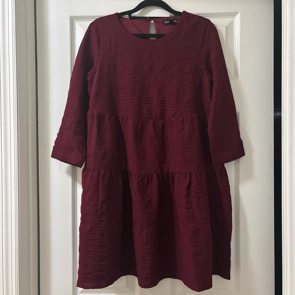 Elegant Burgundy Dress